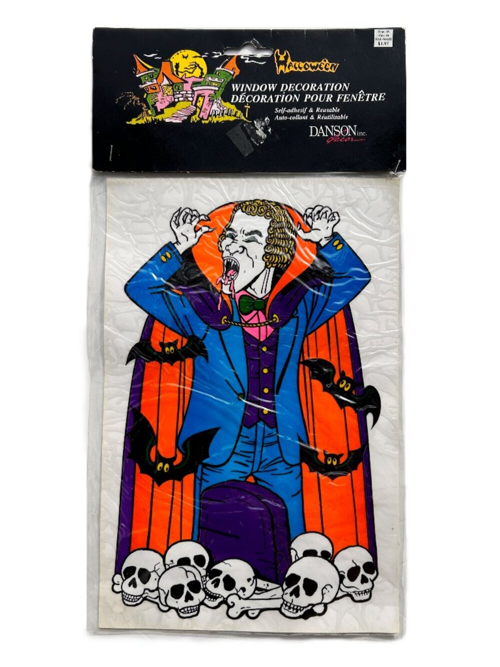 Vintage 90s Halloween Danson Dracula Window Decoration
